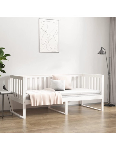 Dormeuse senza Materasso Bianca 90x200 cm Legno Massello Pino