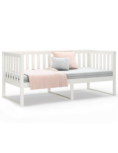 Dormeuse senza Materasso Bianca 90x200 cm Legno Massello Pino