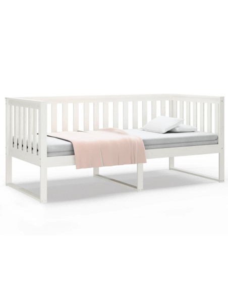 Dormeuse senza Materasso Bianco 100x200 cm Legno Massello Pino