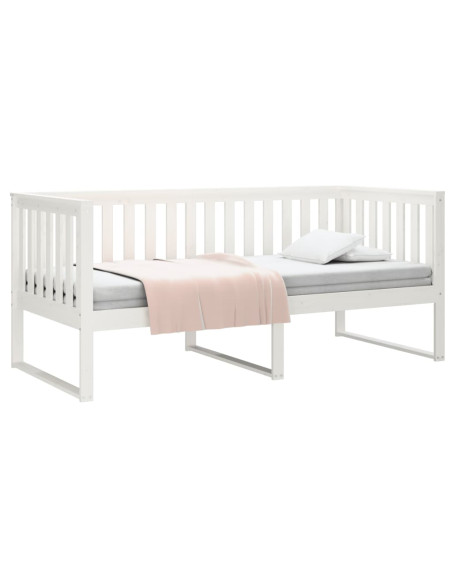 Dormeuse senza Materasso Bianco 100x200 cm Legno Massello Pino