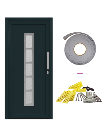 Porta Frontale Antracite 108 x 208 cm PVC