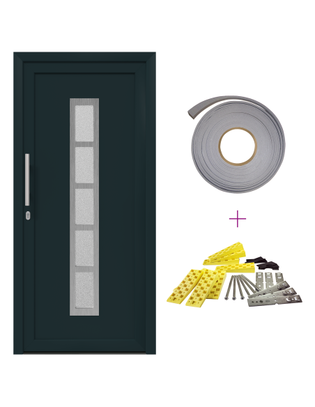 Porta Frontale Antracite 108 x 208 cm PVC