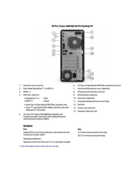 HP Pro Tower 400 G9 PCI Desktop PC 1 TB SSD Windows 11 Pro Nero