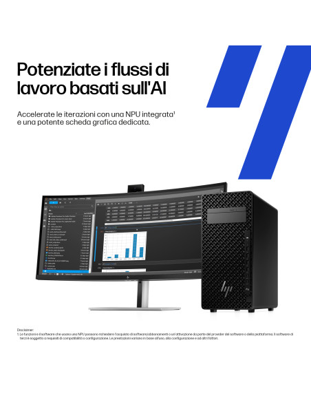 HP Z2 Tower G1i Workstation Desktop PC Windows 11 Pro Stazione di lavoro AI PC, AI Workstation Nero