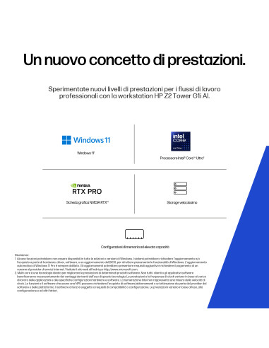 HP Z2 Tower G1i Workstation Desktop PC Wolf Pro Security Edition Windows 11 Pro Stazione di lavoro AI PC, AI Workstation Nero