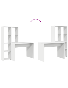 Scrivania Bianco 138,5 x 55 x 143 cm Legno multistrato 2