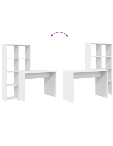 Scrivania Bianco 138.5 x 55 x 143 cm Legno multistrato