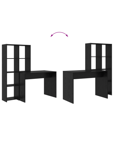 Scrivania Rovere Nero 138,5 x 55 x 143 cm Legno multistrato