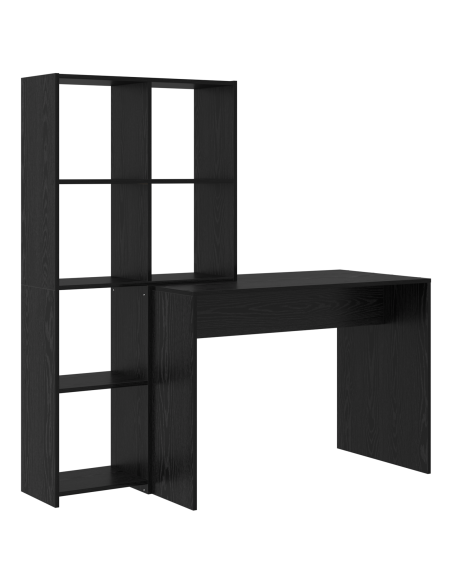 Scrivania Rovere nero 138.5 x 55 x 143 cm Legno multistrato