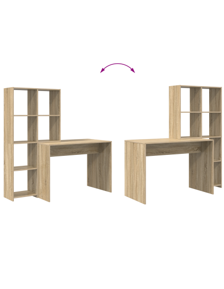 Scrivania rovere sonoma 138.5 x 55 x 143 cm Legno multistrato