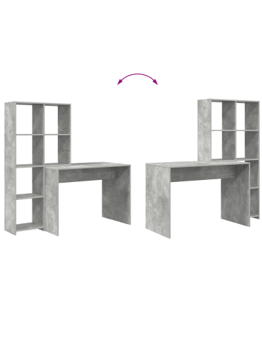 Scrivania Grigio cemento 138,5 x 55 x 143 cm Legno multistrato