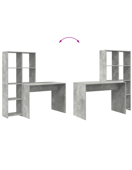 Scrivania Grigio cemento 138.5 x 55 x 143 cm Legno multistrato