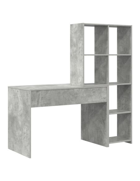 Scrivania Grigio cemento 138.5 x 55 x 143 cm Legno multistrato