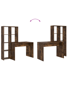 Scrivania Rovere fumé 138,5 x 55 x 143 cm Legno multistrato 2