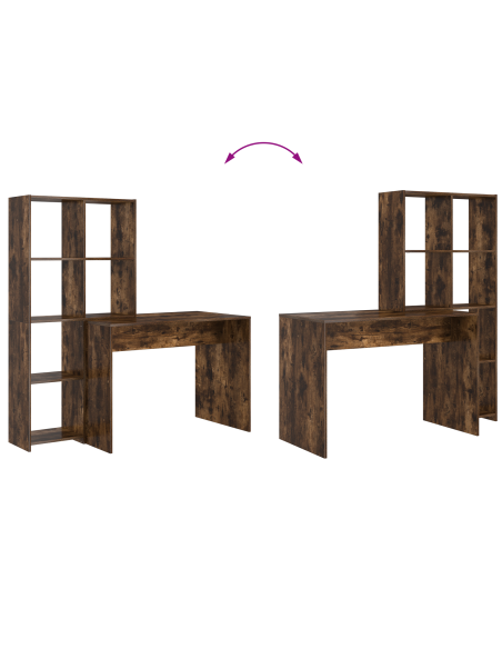 Scrivania Rovere fumo 138.5 x 55 x 143 cm Legno multistrato