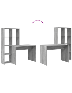 Scrivania Grigio Sonoma 138,5 x 55 x 143 cm Legno multistrato 2