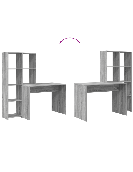 Scrivania Grigio sonoma 138.5 x 55 x 143 cm Legno multistrato