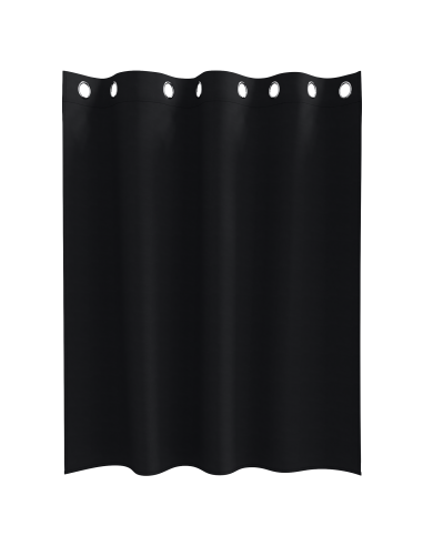 Tende Blackout con Anelli 2 pcs Nero 140 x 140 cm Poliestere