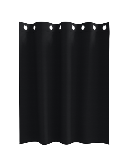 Tende Blackout con Anelli 2 pcs Nero 140 x 140 cm Poliestere