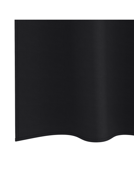 Tende Blackout con Anelli 2 pcs Nero 175 x 140 cm Poliestere