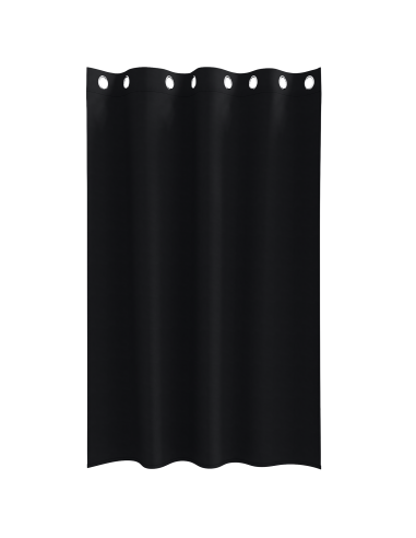 Tende Blackout con Anelli 2 pcs Nero 175 x 140 cm Poliestere