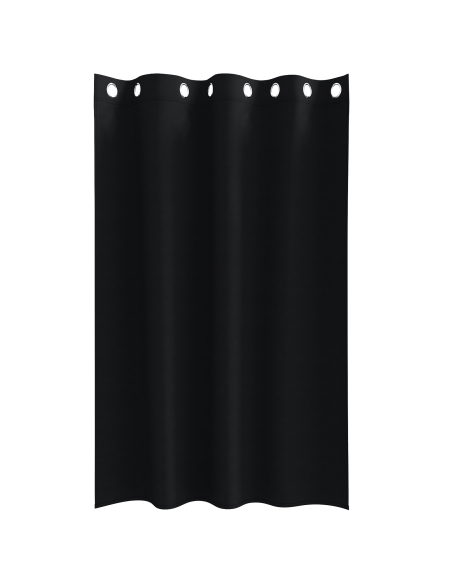 Tende Blackout con Anelli 2 pcs Nero 175 x 140 cm Poliestere
