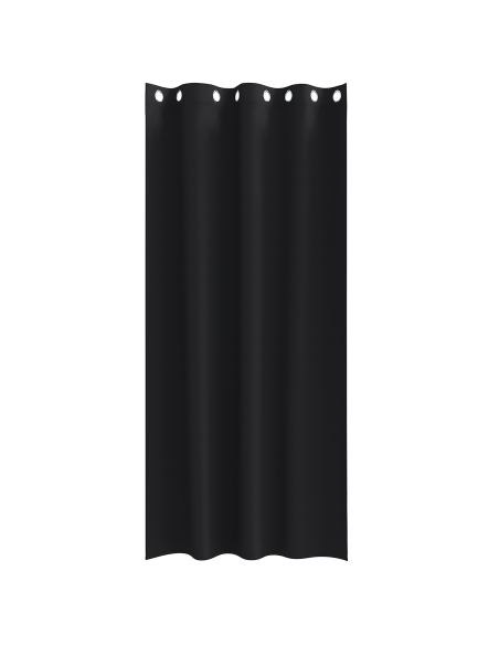 Tende Blackout con Anelli 2 pcs Nero 225 x 140 cm Poliestere