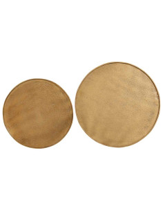 Tavolini da Salotto 2 pz Oro in Legno Multistrato