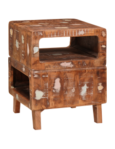 Tavolino Marrone 40 x 40 x 49 cm Legno Recuperato Massello