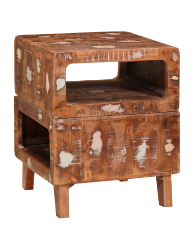 Tavolino Marrone 40 x 40 x 49 cm Legno Recuperato Massello