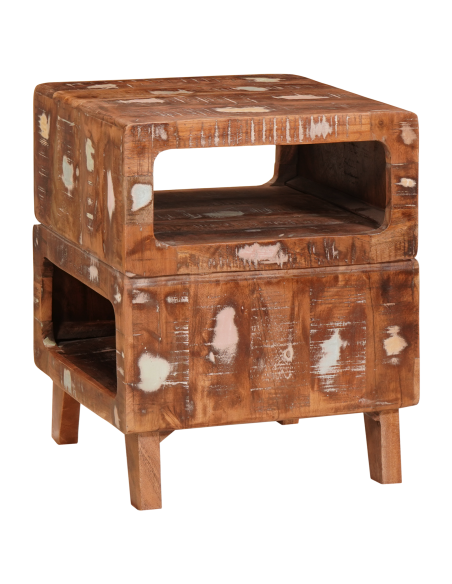 Tavolino Marrone 40 x 40 x 49 cm Legno Recuperato Massello