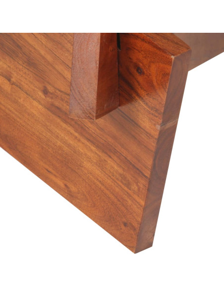 Tavolino da Salotto 60 cm in Legno Massello di Acacia