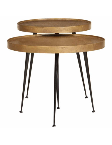 Tavolini da Salotto 2 pz Oro in Legno Multistrato