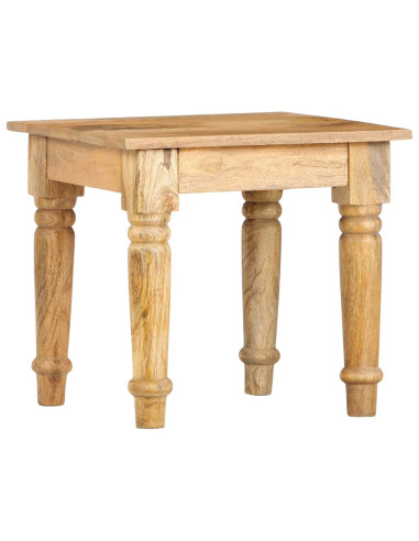 Tavolino di Servizio 43x43x40 cm Legno Massello di Mango