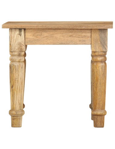 Tavolino di Servizio 43x43x40 cm Legno Massello di Mango