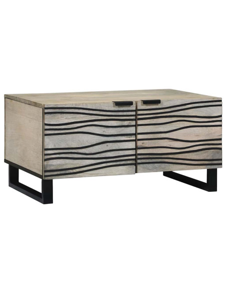 Tavolino da salotto Bianco, Nero 80 x 50 x 40 cm