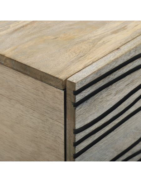 Tavolino da salotto Beige e Nero 80 x 50 x 40 cm