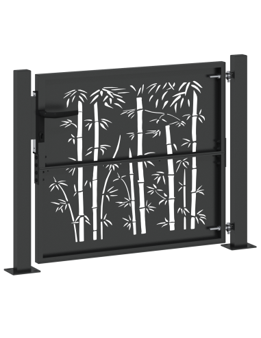 Cancello da giardino con blocco Nero 110 x 105 cm