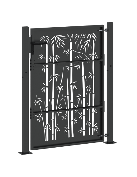 Cancello da giardino Altro con blocco Nero 105 x 125 cm