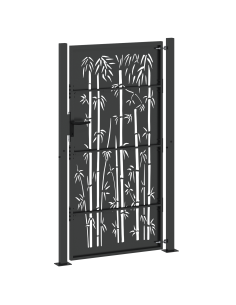 Cancello da giardino con blocco Nero 110 x 205 cm