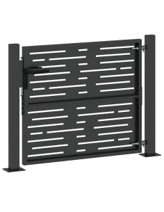 Cancello da giardino con blocco Nero 110 x 105 cm