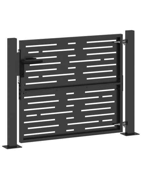 Cancello da giardino con blocco Nero 105 x 100 cm