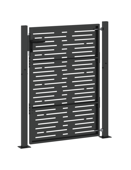 Cancello da giardino con blocco Nero 105 x 125 cm
