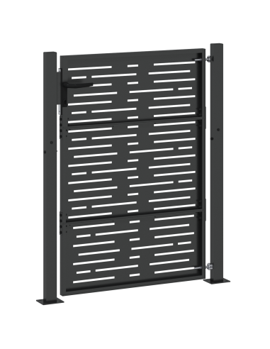 Cancello da giardino con blocco Nero 110 x 155 cm