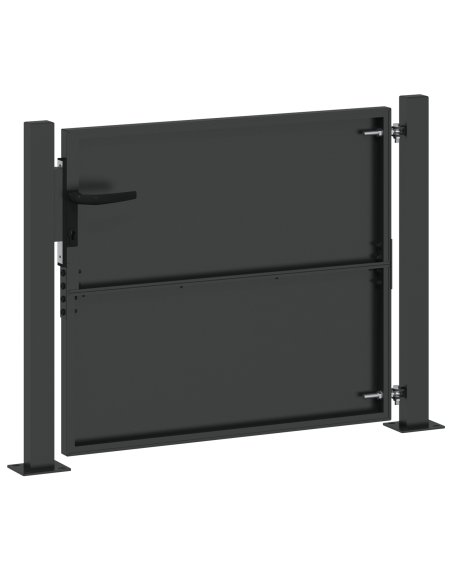 Cancello da giardino con blocco Nero 105 x 100 cm