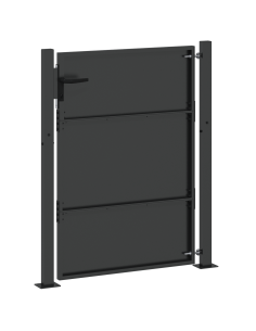 Cancello da giardino con blocco Nero 105 x 130 cm