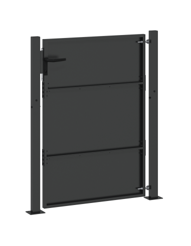Cancello da giardino con blocco Nero 110 x 155 cm