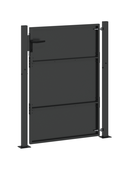 Cancello da giardino con blocco Nero 105 x 150 cm