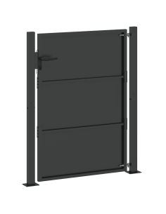 Cancello da giardino con blocco Nero 110 x 130 cm