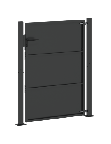 Cancello da giardino con blocco Nero 110 x 130 cm